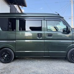 総額165万円★R2年式　エブリイ　ジョインターボ　5MT　BLITZ車高調　荷室フローリング仕様　デイトナ14インチW　社外インナーブラックヘッドライト　社外テール　ロッソモデロ2本出しマフラー　レザー調シートカバー　ルーフ用ネットラックの画像