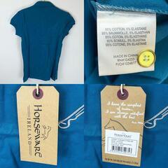 【未使用】HORSEWARE Flamboro Polo 半袖ポロシャツ XS Teal レディース 乗馬 馬術の画像