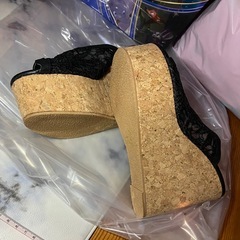 新品★レース ウェッジソール サンダルの画像