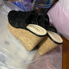 新品★レース ウェッジソール サンダルの画像