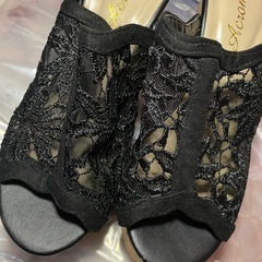 新品★レース ウェッジソール サンダルの画像