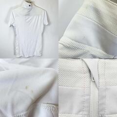 【未使用】NOEL ASMAR ノエルアスマール ハーフジップ 半袖 ライディングシャツ XS ホワイト AE1825 レディース 乗馬 馬術の画像