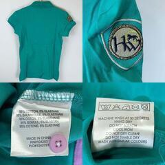【未使用】HORSEWARE Flamboro Polo 半袖ポロシャツ XS Pool Green レディース 乗馬 馬術の画像