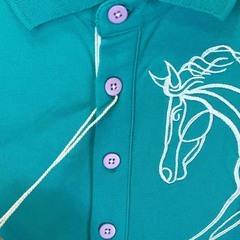 【未使用】HORSEWARE Flamboro Polo 半袖ポロシャツ XS Pool Green レディース 乗馬 馬術の画像