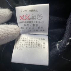 グローリークルー （メンズビギ） チェック ネイビー ピーコート Mの画像