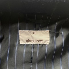 グローリークルー （メンズビギ） チェック ネイビー ピーコート Mの画像