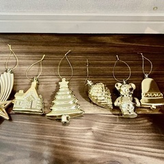 フランフラン キラキラ クリスタル 可愛い Franc Franc  クリスマスツリーの飾り付け セットオーナメント モチーフ 26個 レッド&ゴールドの画像