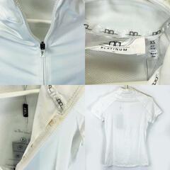 Horseware AA Platinum ハーフジップ 半袖 ライディングシャツ XS ホワイト レディース 乗馬 馬術の画像