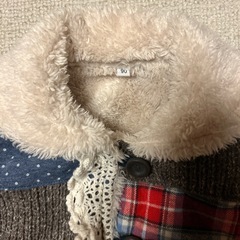 サイズ90 パッチワークチェック柄モコモコベストの画像