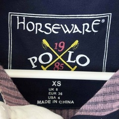 【未使用】HORSEWARE Tilly Jersey Polo 半袖ポロシャツ XS ネイビー レディース 乗馬 馬術の画像
