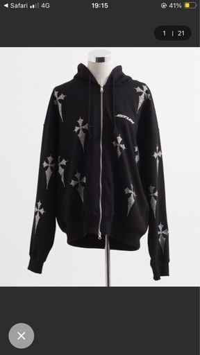 reflem ラインストーン パーカー