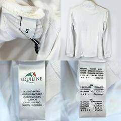 【未使用】エクイライン EQUILINE ハーフジップ 半袖 ライディングシャツ KATIANNA S ホワイト レディース 乗馬 馬術の画像