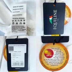 【未使用】エクイライン EQUILINE ハーフジップ 半袖 ライディングシャツ KATIANNA S ホワイト レディース 乗馬 馬術の画像