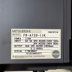 三菱電機インバーター　FR-A720-11Kの画像