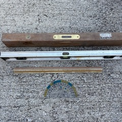 GYP1115 水平器　アルミ製　木製　分度器　計算尺　三角スケールの画像