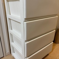 ＜美品＞チェスト 収納 タンス プラスチック ホワイト4段  の画像