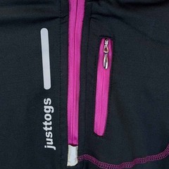 Just Togs ハーフジップ 長袖 ライディングシャツ S ブラック/パープル レディース 乗馬 馬術の画像