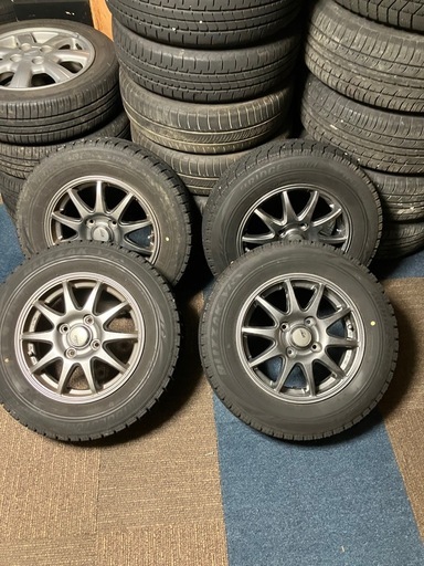 ○13インチアルミ 145/80r13  19年4本セット スタッドレス 溝タップリ○