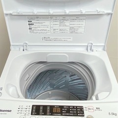  (送料無料) 2023年 極美品 洗濯機 5.5kg 1年半使用 立体シャワー水流で汚れを浮かせて落とす ②の画像