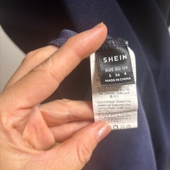 SHEIN ネイビー 長袖 Aライン ワンピース Sサイズの画像