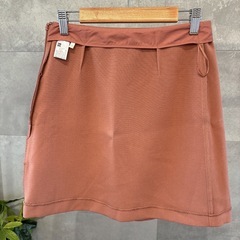 GU カラーミニスカート M ピンク 台形 くすみカラー 大人かわいい　無地の画像