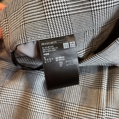 UNIQLO ハイウエストナロースカート S グレー チェック 上品 通勤の画像