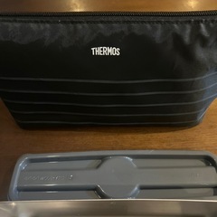 サーモス弁当箱2段 スリム フレッシュランチボックス ポーチつき付きの画像
