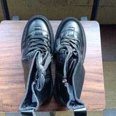 新品 25cm レディース ブーツ ブラック 厚底 シューズ 普段着 識別番号:【B100-S】の画像