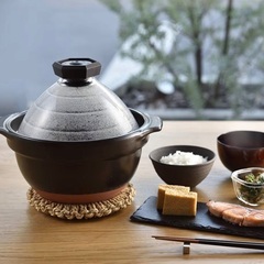 HARIO ハリオ フタがガラスのご飯釜 2-3合用 GNR-200-Bの画像