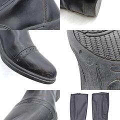 [セット] カバロ シンセティックショートブーツ 41 / チャップス(Mサイズ) ※FLECK 短鞭付 41 ブラック CAVALLOの画像