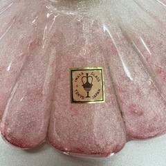 岩田硝子 気泡ガラス ヴィンテージ テーブルランプ 昭和レトロ フラワーモチーフの画像