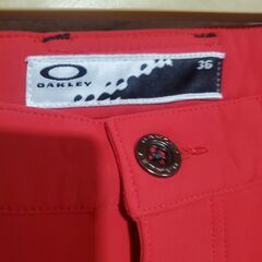 OAKLEY/オークリー 秋冬用 ゴルフパンツ サイズ36 レッド ストレッチの画像
