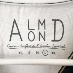 【未使用】Almond Surfboards & Design アーモンドサーフボードデザイン SURFING BOARD S/S 半袖Tシャツ ロゴ ブランド L ホワイト TS1902SP ユニセックスの画像