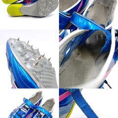 ミズノ インクススプリント コイケオリジナル 陸上スパイク 24cm Sブルー Fピンク 8MQ15110 MIZUNO 短距離用 ランスパの画像