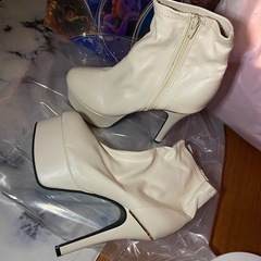 新品★厚底 ショートブーツ 白の画像