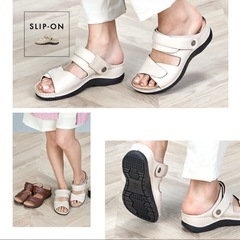 PANSY サンダル Mサイズ アイボリー新品 未使用 バックベルの画像