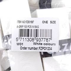 【未使用】[95本入セット] バドミントン オーバー グリップテープ A-GRIP ホワイト 白 FZ301597 ポリウレタン+不織布製 25×1100×0.6mm (幅×長さ×厚さ)の画像