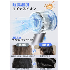 🟢💨【新品未使用】hypast ヘアドライヤー 1250W 大風量 速乾 マイナスイオン 冷風 温度調整 軽量 静音 グレー ブラシレスDCモーター ヘアケア ドライヤー 風量調整 ノズル付き 美容家電 ヘアセット サロン級 旅行用 家庭用 ヘアスタイリング H932  の画像
