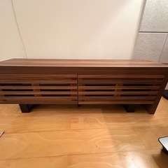 北欧風テレビ台/ローボード(伸縮式)ウォルナットの画像
