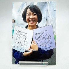 4313 西村 美智子選手 直筆サイン色紙  写真付 競艇 ボートレースの画像