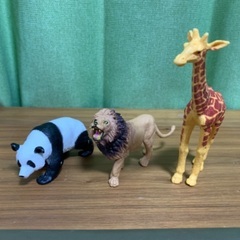 【中古】動物フィギュア　パンダ　ライオン　キリンの画像