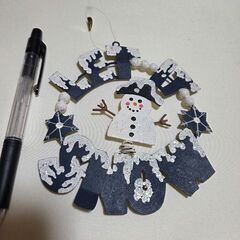 クリスマス　雪だるま　飾り　壁掛けの画像