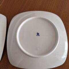 白山陶器 重ね縞 半角中皿 2枚セットの画像