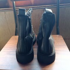 新品 24.5cm レディース ブーツ ブラック 厚底 シューズ 普段着 識別番号:【B102-S】の画像