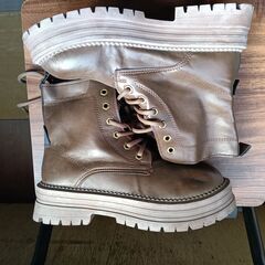 新品 23cm レディース ブーツ ブラウン 厚底 シューズ 普段着 識別番号:【B103-S】の画像