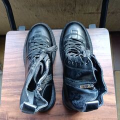 新品 24.5cm レディース ブーツ ブラック 厚底 シューズ 普段着 識別番号:【B104-S】の画像