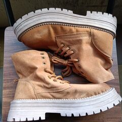 新品 24cm レディース ブーツ ブラウン 厚底 シューズ 普段着 識別番号:【B105-S】の画像