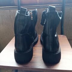 新品 24.5cm レディース ブーツ ブラック 厚底 シューズ 普段着 識別番号:【B108-S】の画像