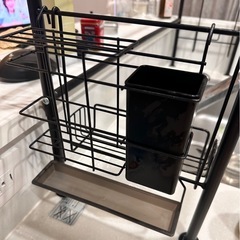 水切りラック　黒　大型の画像