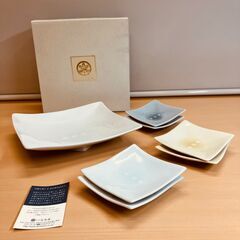 たち吉 釉 取り分け揃 スクエアプレートセットの画像